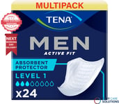 TENA Men Level 1 Absorbent Protector- 3 Packs of 24 - 72 Incontinence Pads Total