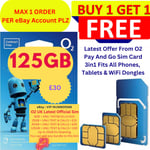 2x O2 Sim Card New Sealed Pay As You Go 02 MINI MICRO NANO BARGAIN ONLY 20P