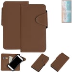 Protective cover for Tecno Phantom X2 Pro flip case faux leather brown mobile ph