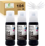 104 Encre Noir Compatible avec Epson 104 Ecotank Bouteille d'encre Multipack Cartouches pour Ecotank ET-2820 ET-2710 ET-2720