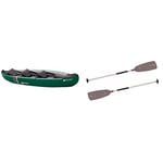 Sevylor Kayak Gonflable Adventure Plus, Canoë Canadien 2+1 Personnes, Kayak de Mer, 368 x 86 cm & Pagaie Double de Kayak KC-Compact215, Pagaies de Canoe, Léger en Aluminium Robuste et Fiable, Gris