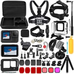 Kit d' Accessoires pour GoPro Hero 12 11 10 9 Black, Caméra d'action Comprenant boitier étanche,Protection D'écran,Un Support de vélo,Poignée Flottante.[W55]