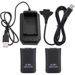 Xbox 360-kontrollerkit, 2*4800mAh batteri USB-laddningskabel+laddningsbas