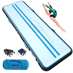 ALIFUN Pistes d'Acrobatie Tapis-d'entrainement Tapis de Gymnastique Gonflable 3M 4M 5M 6M Tumbling Mat Training Mat Thickness 10cm 20cm Electric Air Pump