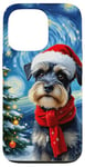 Coque pour iPhone 13 Pro Miniature Schnauzer Starry Night Christmas Van Gogh Dog