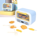 (Blue) Electronic Microwave Play Set Pretend Play Electronic Microwave Set