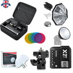 UK Godox 2.4 TTL HSS Two Heads AD200 Flash+X2T-C For Canon+Softbox Reflector Kit