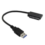 Cablecc Câble adaptateur USB 3.0 vers micro SATA 7+9 16 broches 1,8" coudé à 90 degrés pour disque dur SSD 10 cm