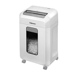 Fellowes 12Ms Destructeur de Papier 12 Feuilles, Destructeur De Documents Coupe-Mini, Technologie D'Inversion Automatique, 30 Minutes, Corbeille 23L, Sécurité DIN P4, Blanc, Exclusivité Amazon