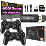 128G Console de jeu vidéo rétro avec Double manette 2.4G sans fil,4K HD 30000 jeux intégrés pour PSP, PS1, pour d'adultes d'enfants