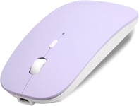 Souris Bluetooth Rechargeable Pour Laptop Tablette Macbook/Ipad/Iphone( Ios13.1.2 Ou Supérieur) Silencieuse Ultra Mince Souris 3 Dpi Réglable 800/1200/1600 Portable Pour Windows/Linux /Android Violet