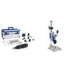 Dremel 8260 Outil rotatif sans fil, 2x batterie Lithium-Ion 12V 3Ah Outil multifonction avec 65 accessoires & 220 Support Perceuse à Colonne Workstation, Multifonction avec Guide Perçage