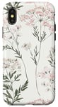 Coque pour iPhone X/XS Rose pastel Fleurs sauvages Fleurs sauvages Vintage Botanique