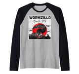 Worm on a String Meme, Japanese Fuzzy Magic Worms, Wormzilla Raglan Baseball Tee