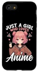 Coque pour iPhone SE (2020) / 7 / 8 Just a Girl Who Loves Anime Merch Afro-Américain Afro