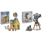 LEGO 43230 Walt Disney Tribute Camera, Memorabilia Set for Adults & 43217 Disney and Pixar ‘Up’ House​ Buildable Toy with Balloons, Carl, Russell and Dug Figures