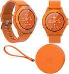 Montre Connectée Ronde Colorum Cw-300 - Montre Sport Homme Femme Avec Podometre - Smartwatch Etanche Ip68 - Montre Connectée Grande Autonomie - Montre Connectée Android Ios - Orange