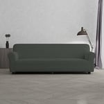 Italian Bed Linen Elastic Sofa Cover “Piu Bello”, 97% Polyester + 3% Elastometer, Dark Gray, 4 Places