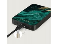 Burga Gunmetal Magnetic Powerbank - 5000 Mah Magnetisk Powerbank Kompatibel Med Magsafe, Usb-C - Usb-C-Kabel I Internett (Smaragdbasseng)