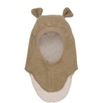 HUTTEliHUT balaclava cotton fleece w. lining with bear ears – molé melange - 2-4år