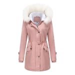 Parka Femme,Chaleureuse Parka Femme D'automne D'hiver,Parka Femme Longue À Capuche Fausse Fourrure Grande Taille