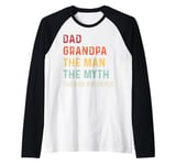 Vintage Dad Grandpa The Man The Myth The Bad Influence Retro Raglan Baseball Tee