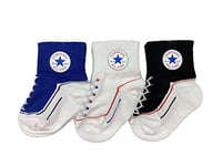Converse Infant Toddler Socks 3 Pack (Black(NC0172-024)/Blue/White, 12-24 Months)