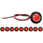 Tlily - 10 PièCes SéRies 3/4 Pouces Rond led Feux de DéGagement Camion LatéRaux Position pour rv Voiture Bus Remorque Caravane