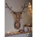 Christmas Reindeer Light Decoration Sparkly Stag LED Wall Mounted Xmas Ornament