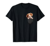 Brittany Dog Puppy Dog In Pocket Cute Pet Lover T-Shirt