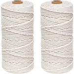 Repkit 3mm x 200m Beige Bomullssnöre, 100% Bomull Makramé Garn Garn, Naturlig Bomullssnöre För Vävning Hängande Växter DIY