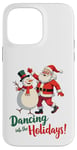 Coque pour iPhone 14 Pro Max Dancing into the Holidays Père Noël Bonhomme de neige Cadeau Homme Femme