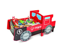 Hape Ride-On Engine Table | Wooden Railway Playset with Engine-Style, Stow-Away Table, Sounds & Lights, Accessories | 3 + Years,E3769