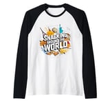 Snacking Around The World Fast Food Travel Traveler Foodie Raglan Baseball Tee