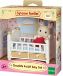 5017 Sylvanian Families - Bébé Lapin Chocolat Avec Petit Lit