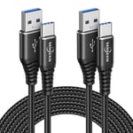 USB C Charger Cable(2Pack,2M+2M),USB Type C Charging Cable Lead for Samsung S20 S20+ Plus Ultra 5G 2020,Galaxy S10 S10E Note 10 9 8 S9 S8 S8+,Type C 3A Fast Charge Charging Lead Nylon Braided