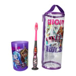 Tinokou Brosse à dents + Gobelet + Trousse - Kit Enfant - Monster High Violet