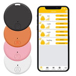 4pcs Localisateurs D’Article Wireless, Key Finder Anti-Perte Téléphone Chercheur Alarme Trouve-clés,Localisateur et Traqueur Sonore pour Retrouver Clés，Compatible avec iOS et Android