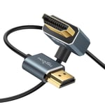 Câble Hdmi Angle Coudé 90° Degré Ultra Slim 1M, Fin Et Souple Cordon Hdmi Cable Supporte 3D/4K@60Hz[CAB133125]