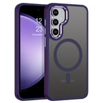 YINLAI for Samsung Galaxy S23 FE Case Compatible with Magsafe Magnetic Translucent Samsung S23 FE Phone Case Slim Protection Case for Samsung S23 FE 5G 6.4", Purple