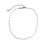 Prydnad Enkel personlighet Färgglada risformade pärlor Strängade pärlor Halsband Dam Jul All-Match Sweet Cool Single-Layer Halsband Two White K 5385