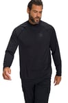 JP 1880 Activewear, T-Shirt 1/1, col Montant, Noir, XXXXL Homme