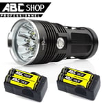 LAMPE TORCHE 9 LED 25000 LUMENS LED CREE FLASHLIGHT + 4 PILE 18650 + 2 CHARGEUR