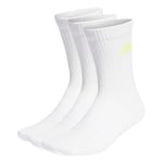 adidas Unisex Kids Cushioned Crew Socks 3 Pairs Socks, White / Lucid Cyan / Lucid Lemon / Lucid Pink, 4-5 Years