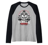 Gorilla Mode Workout Exercise Lifting Weights Strong Gym Raglan Baseball Tee