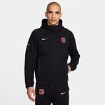 Barcelona Luvtröja NSW Tech Fleece FZ Vindjacka - Svart/Guld - Nike, storlek Medium