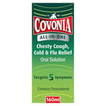 Covonia All-in-One Chesty Cough 160ml, Targets 5 Symptoms, Cold & Flu Relief Oral Solution