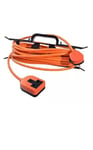 STATUS 1 WAY/GANG SOCKET 10 METER EXTENSION LEAD CABLE UK MAINS PLUG 13a ORANGE