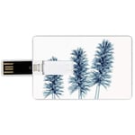 16G USB Flash Drives Credit Card Shape Xray Flower Memory Stick Bank Card Style X ray Image of Plants with Floral Radiography in Nature Design Modern Art,Teal White Waterproof Pen Thumb Lovely Jump Dr