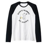 Peanuts Snoopy And Woodstock Running Dont Worry Be Happy Raglan Baseball Tee